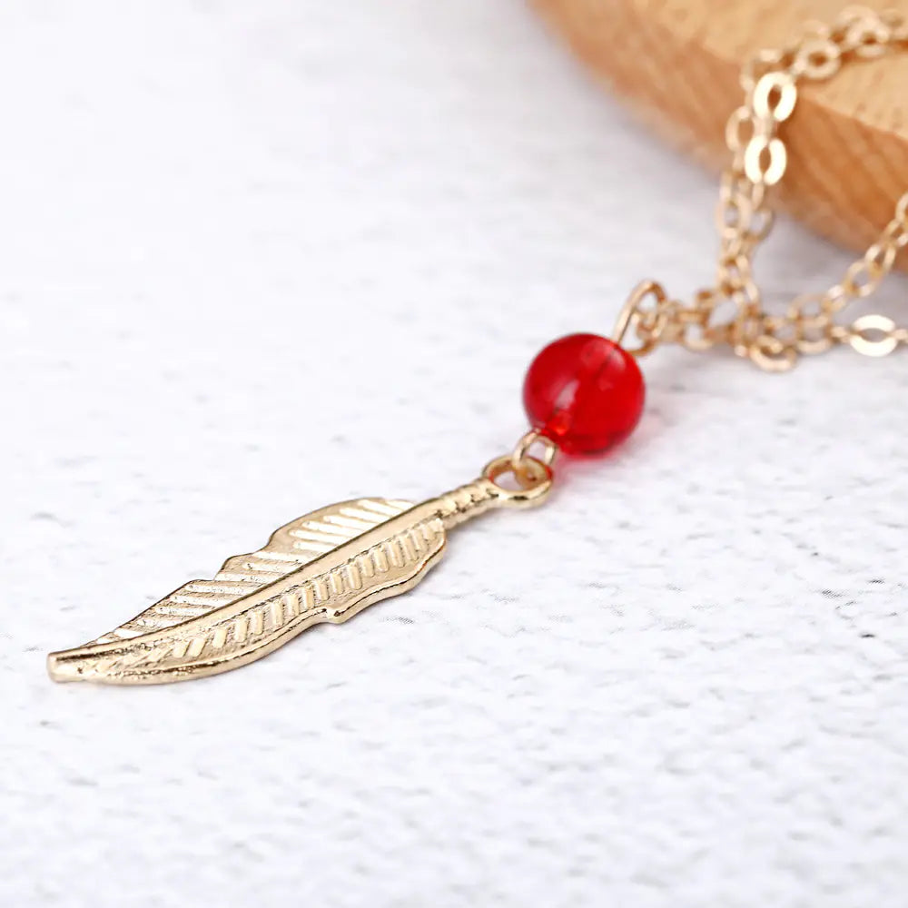 Crystal Bead Feather Anklet - Stylish Summer Accessory